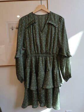 Sam Edelman Foulard Long Sleeve A-Line Minidress